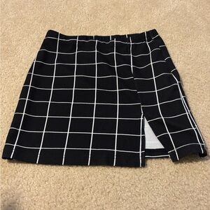 SHEIN Black and White Grid Mini Skirt